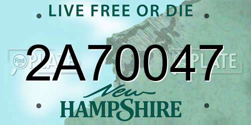2A70047 New Hampshire License Plate