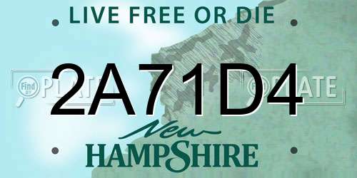 2A71D4 New Hampshire License Plate