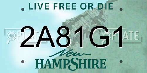 2A81G1 New Hampshire License Plate