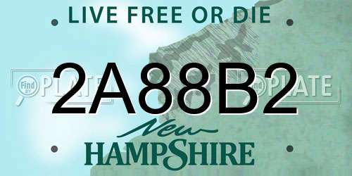 2A88B2 New Hampshire License Plate