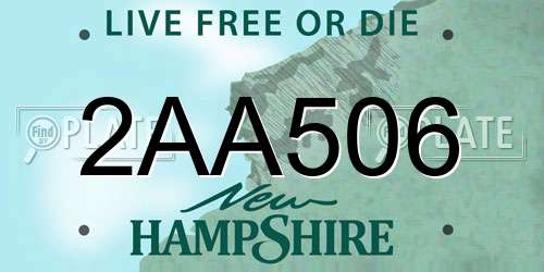 2AA506 New Hampshire License Plate
