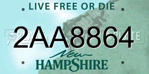 2AA8864 New Hampshire License Plate