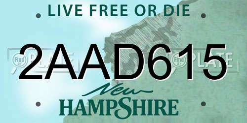 2AAD615 New Hampshire License Plate