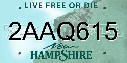 2AAQ615 New Hampshire License Plate