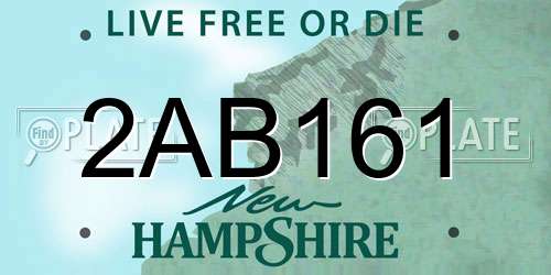 2AB161 New Hampshire License Plate