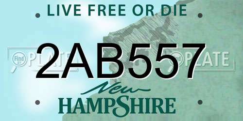 2AB557 New Hampshire License Plate