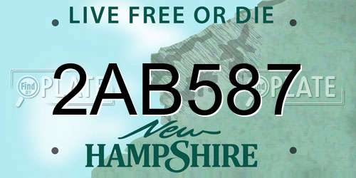 2AB587 New Hampshire License Plate