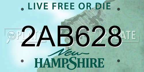 2AB628 New Hampshire License Plate