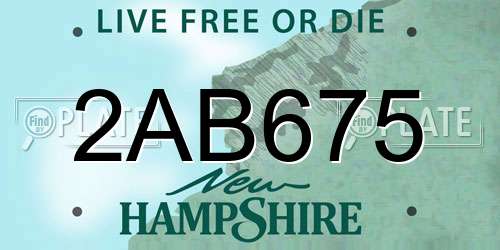 2AB675 New Hampshire License Plate