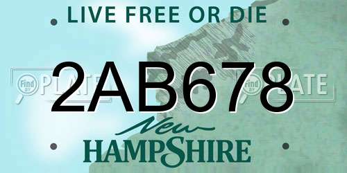 2AB678 New Hampshire License Plate