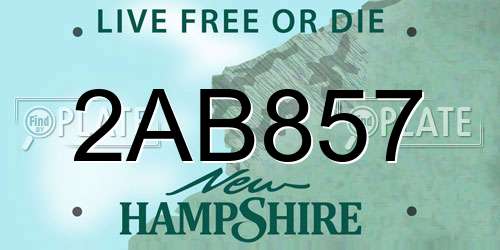 2AB857 New Hampshire License Plate
