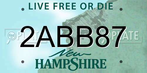 2ABB87 New Hampshire License Plate