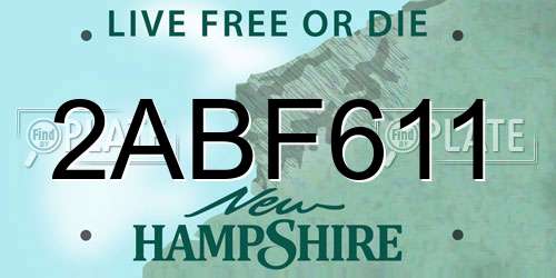 2ABF611 New Hampshire License Plate