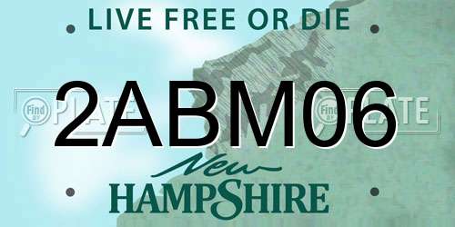 2ABM06 New Hampshire License Plate