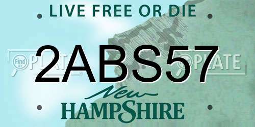 2ABS57 New Hampshire License Plate