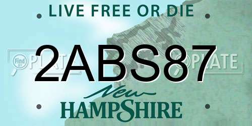 2ABS87 New Hampshire License Plate