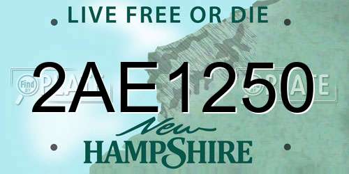 2AE1250 New Hampshire License Plate