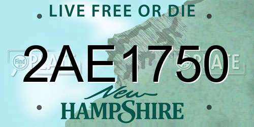 2AE1750 New Hampshire License Plate