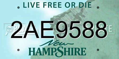 2AE9588 New Hampshire License Plate