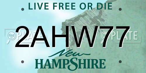 2AHW77 New Hampshire License Plate