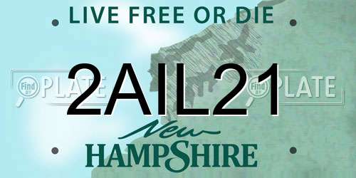 2AIL21 New Hampshire License Plate