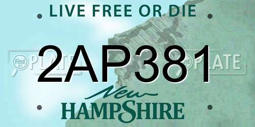 2AP381 New Hampshire License Plate