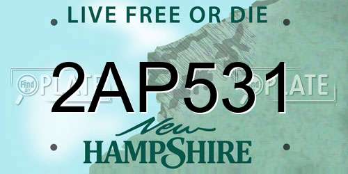 2AP531 New Hampshire License Plate