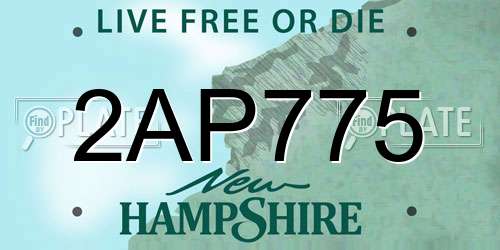 2AP775 New Hampshire License Plate