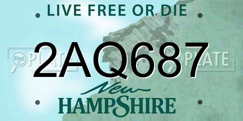 2AQ687 New Hampshire License Plate