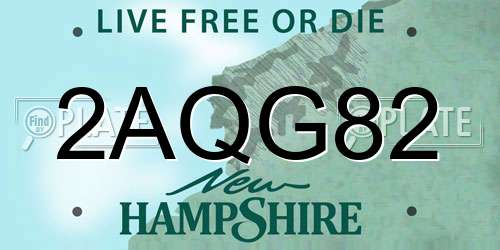 2AQG82 New Hampshire License Plate