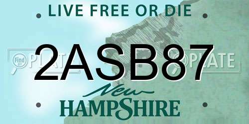 2ASB87 New Hampshire License Plate