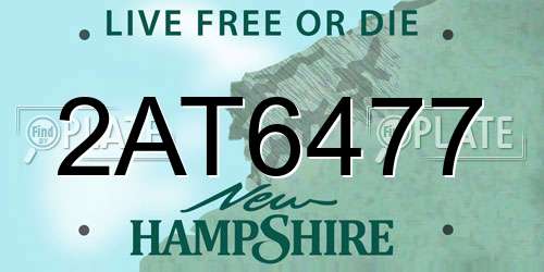 2AT6477 New Hampshire License Plate