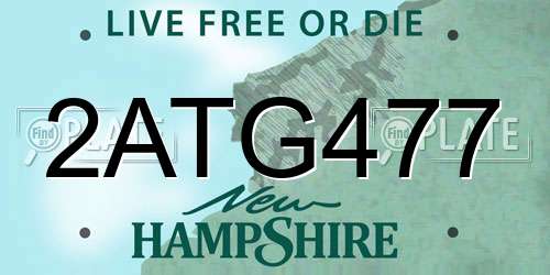 2ATG477 New Hampshire License Plate