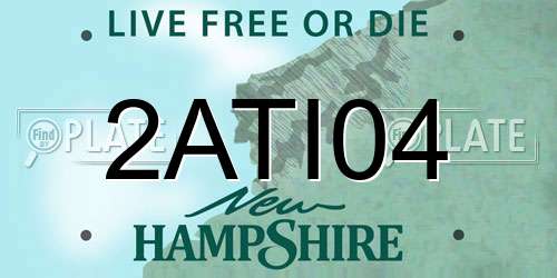 2ATI04 New Hampshire License Plate