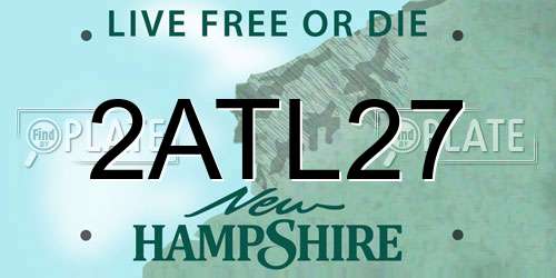 2ATL27 New Hampshire License Plate
