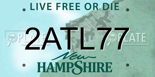 2ATL77 New Hampshire License Plate