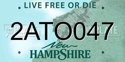2ATO047 New Hampshire License Plate