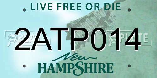 2ATP014 New Hampshire License Plate