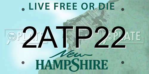 2ATP22 New Hampshire License Plate