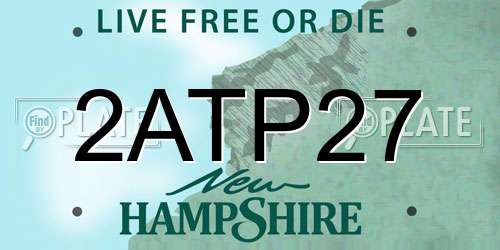 2ATP27 New Hampshire License Plate