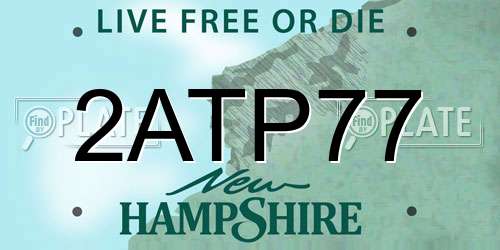 2ATP77 New Hampshire License Plate