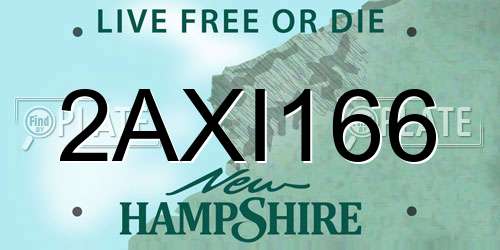 2AXI166 New Hampshire License Plate