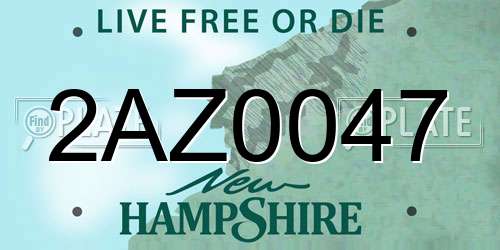 2AZ0047 New Hampshire License Plate