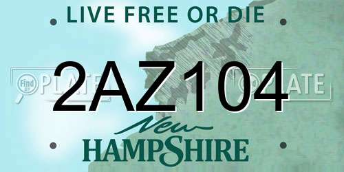2AZ104 New Hampshire License Plate