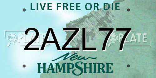 2AZL77 New Hampshire License Plate