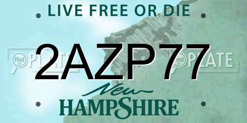 2AZP77 New Hampshire License Plate