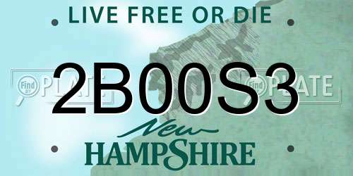 2B00S3 New Hampshire License Plate