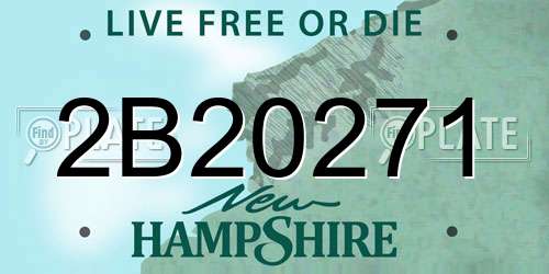 2B20271 New Hampshire License Plate