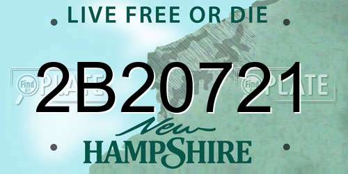 2B20721 New Hampshire License Plate