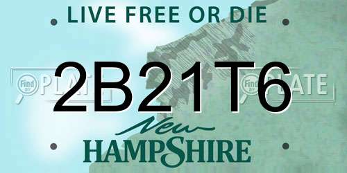 2B21T6 New Hampshire License Plate